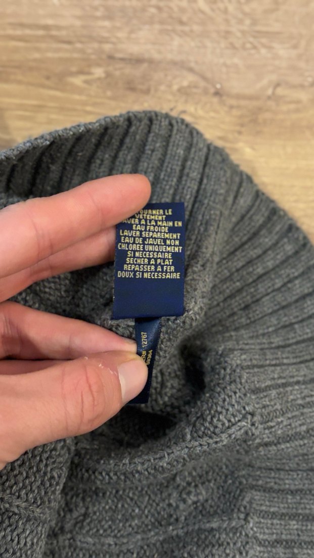 Orijinal Polo Ralph Lauren Gri Polo Erkek Triko Kaza - Görsel 5