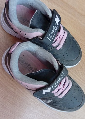 Kız Çocuk Pembe Gri Velcro Spor Ayakkabı - Görsel 4