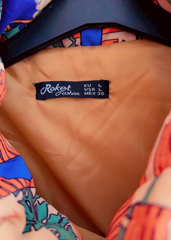 Renkli Baskılı Kısa Kadın Ceket - Görsel 3