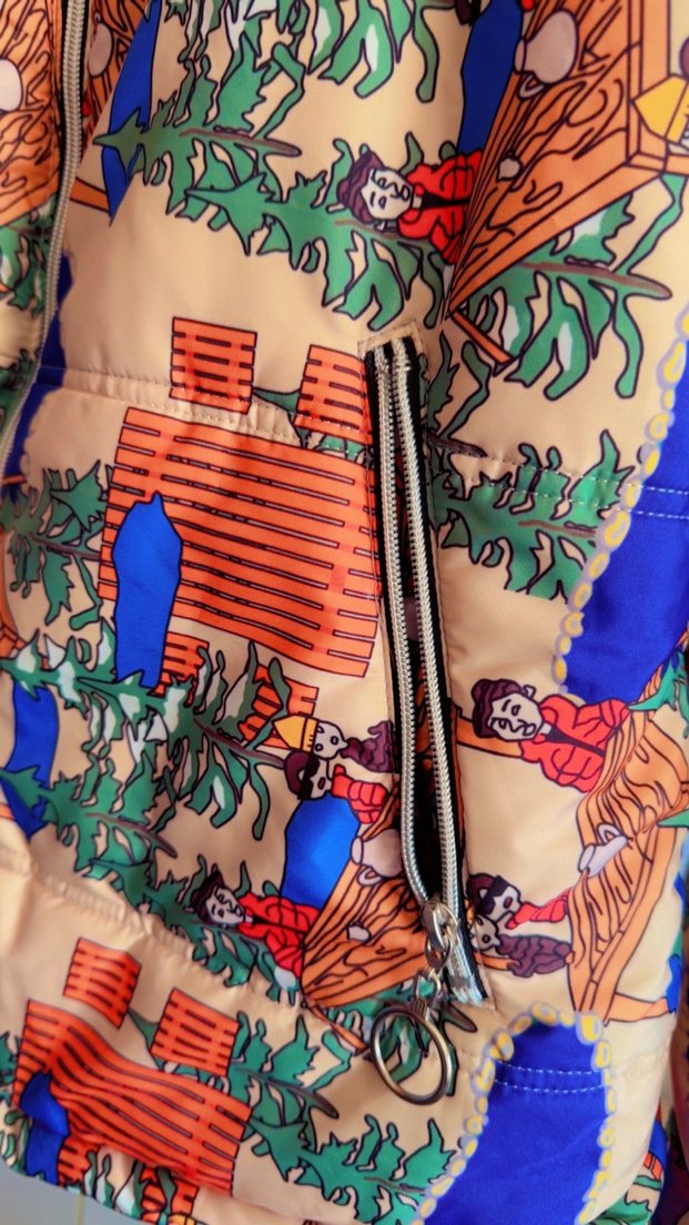 Renkli Baskılı Kısa Kadın Ceket - Görsel 2