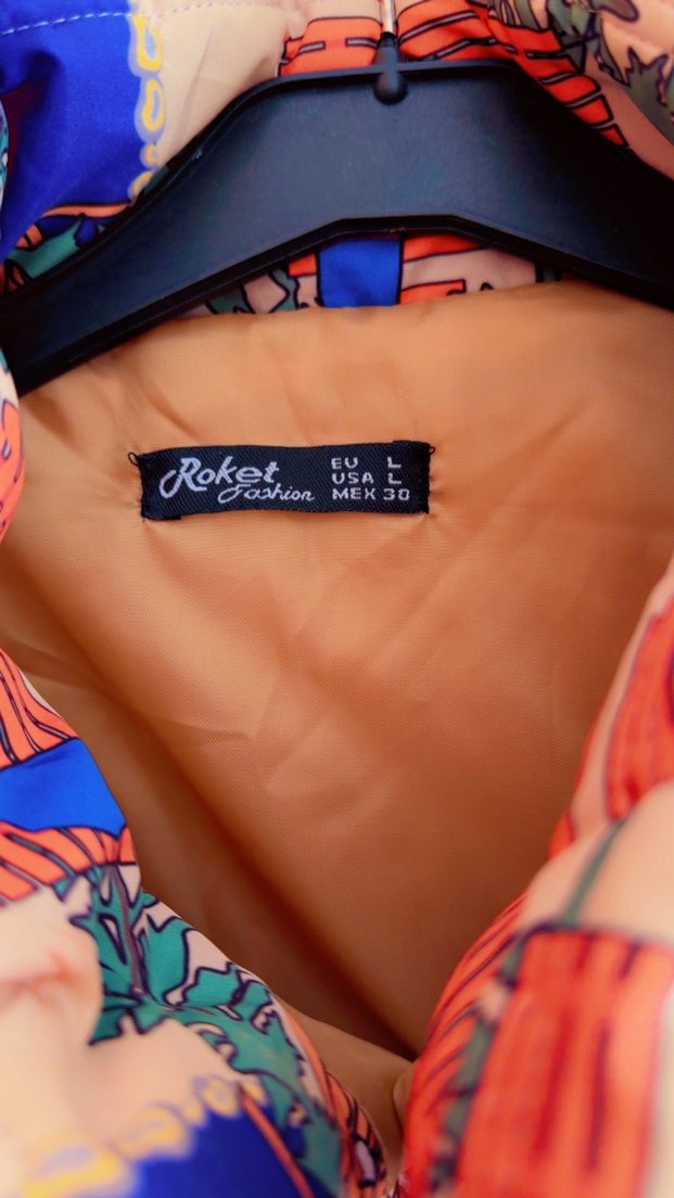 Renkli Baskılı Kısa Kadın Ceket - Görsel 3