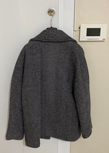 Mavi Desenli Oversize Kaban
