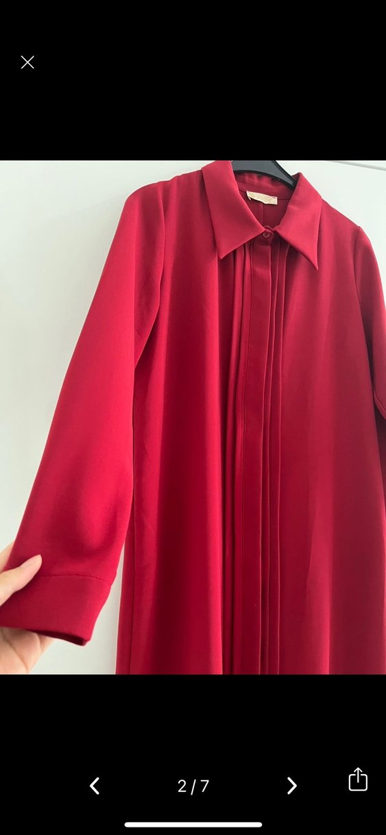 Bordo Uzun Kollu  Tunik - Görsel 2