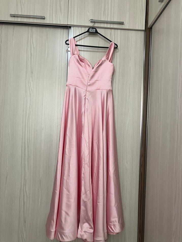 Pudra Pembe Saten Uzun
 Abiye Elbise - Görsel 4