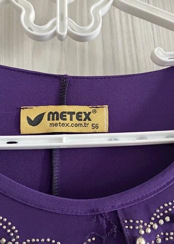 Mor Nakışlı Uzun  Tesettür Büyük Beden Kadın Elbise - Görsel 7