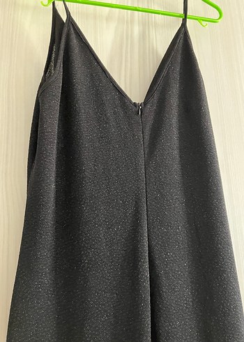 Siyah Drapeli Uzun V Yaka Kadın Elbise - Görsel 5