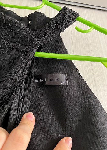 Dantel Siyah Uzun Abiye Elbise - Görsel 4