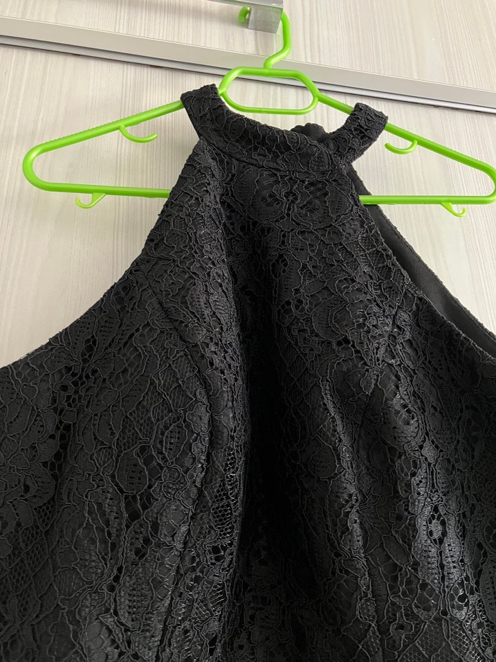 Dantel Siyah Uzun Abiye Elbise - Görsel 5