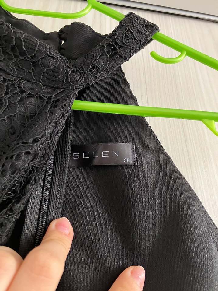 Dantel Siyah Uzun Abiye Elbise - Görsel 4