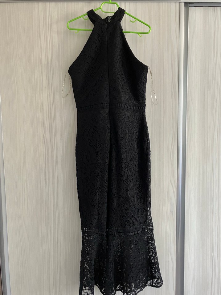 Dantel Siyah Uzun Abiye Elbise - Görsel 2