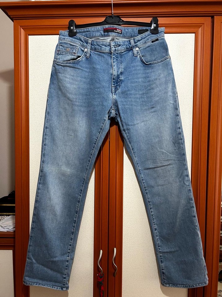 Mavi Düğmeli Erkek Denim Pantolon - Görsel 2