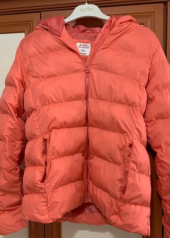 Kız Çocuk Parlak Pembe Fermuarlı şişme mont - Görsel 2