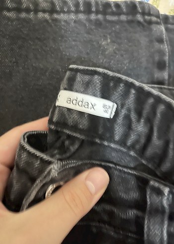 Addax Düğmeli Siyah Batik Desenli Salaş Kadın Kot Pantolon