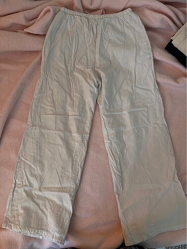 xs Beden camel Renk BERSHKA KETEN PANTOLON
