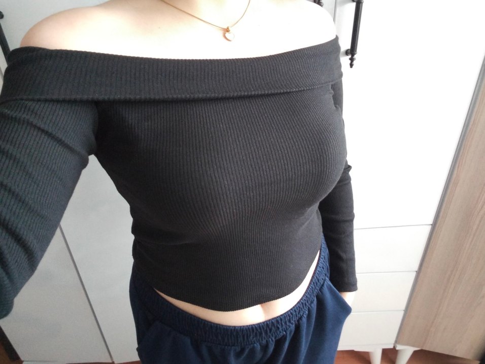 Siyah Kadın Triko Bluz - Görsel 2