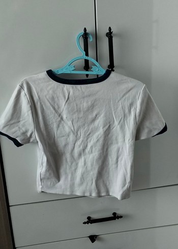 Beyaz Baskılı Kısa Kollu Kadın Tişört - Görsel 2