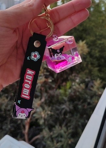 Beden Kuromi Temalı Pembe Velcro Anahtarlık