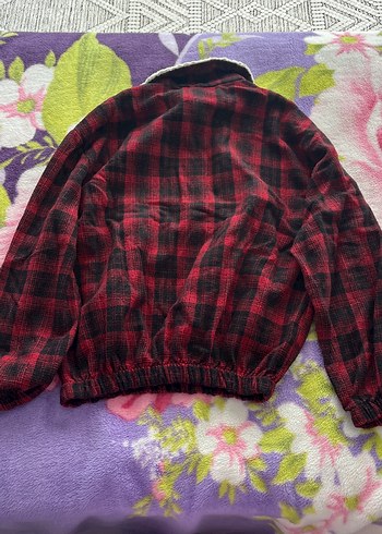 Diğer Kırmızı Ekoseli Erkek Polar Sweatshirt