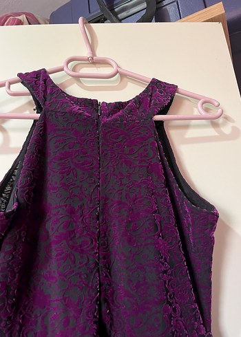 Dantelli Mor mini elbise - Görsel 4