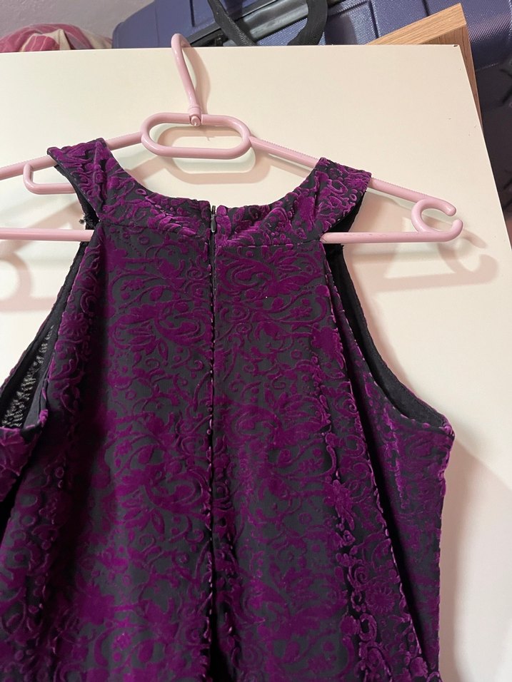 Dantelli Mor mini elbise - Görsel 4