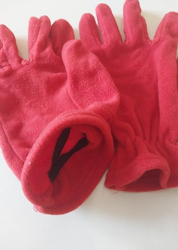 Kırmızı Kadın Polar Eldivenler - Görsel 4
