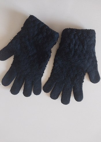 Siyah Örgü Kadın Eldivenleri - Görsel 3