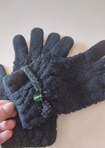 Siyah Örgü Kadın Eldivenleri - Görsel 4