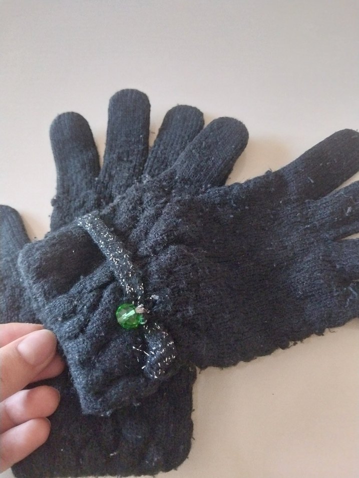 Siyah Örgü Kadın Eldivenleri - Görsel 4