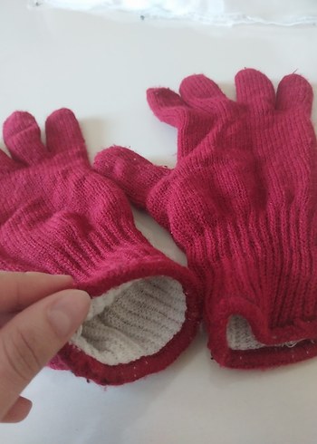 Bordo Kadın Örgü Yün Eldiven - Görsel 3