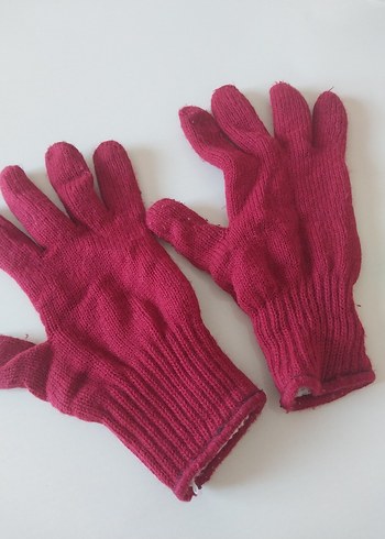 Bordo Kadın Örgü Yün Eldiven - Görsel 2