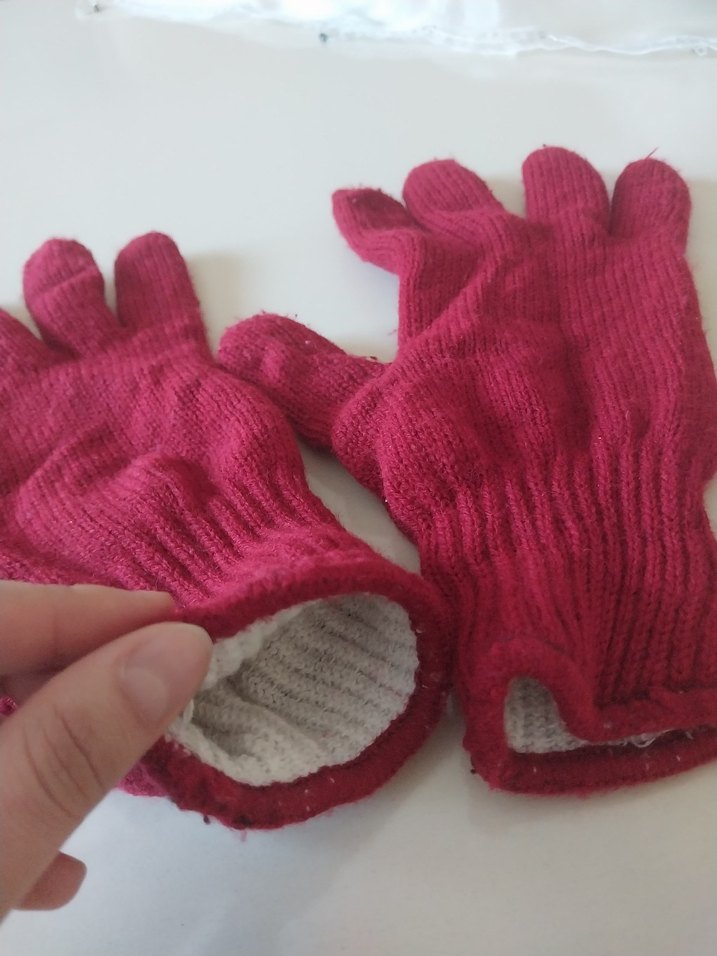 Bordo Kadın Örgü Yün Eldiven - Görsel 3