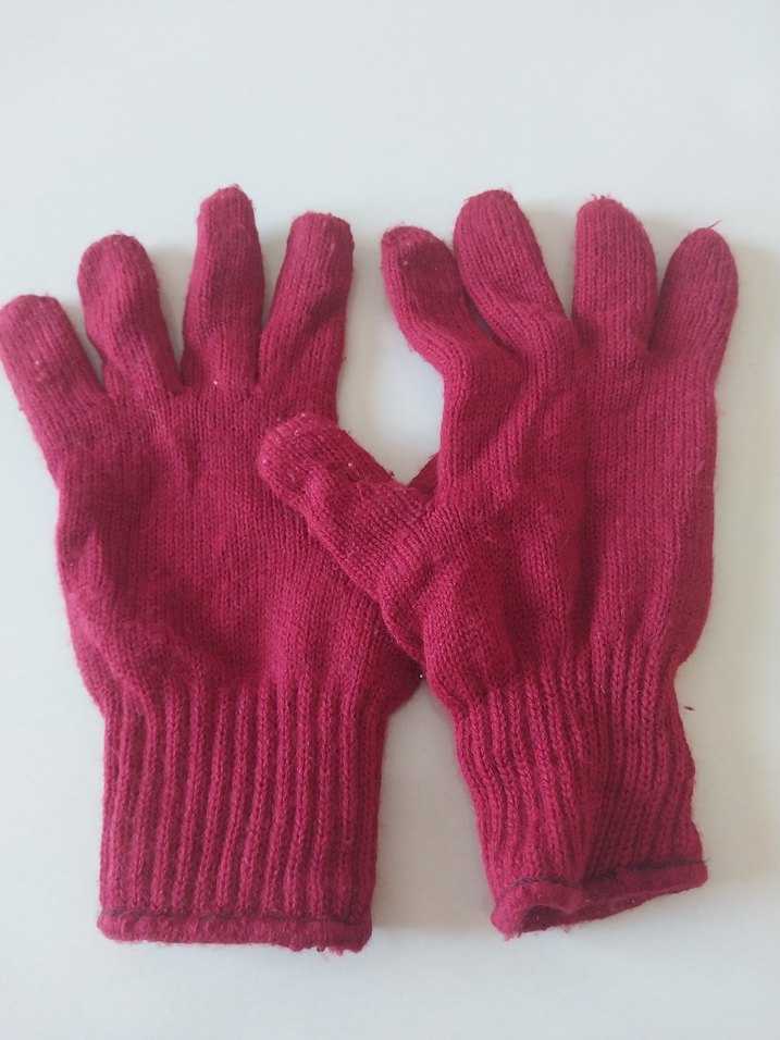 Bordo Kadın Örgü Yün Eldiven - Görsel 4