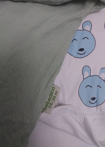 Uzun Kollu Bebek Body Seti, Düğmeli, Yeşil - Görsel 4