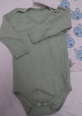 Uzun Kollu Bebek Body Seti, Düğmeli, Yeşil - Görsel 3