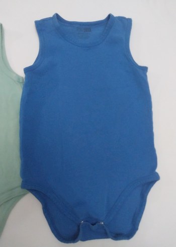 Mavi ve Yeşil Erkek Bebek Kolsuz Body Seti - Görsel 4