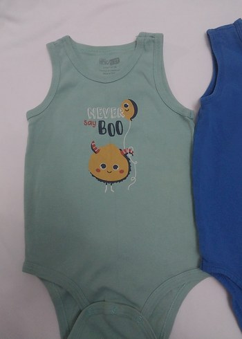 Mavi ve Yeşil Erkek Bebek Kolsuz Body Seti - Görsel 3