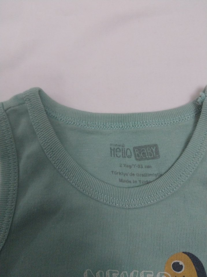 Mavi ve Yeşil Erkek Bebek Kolsuz Body Seti - Görsel 5