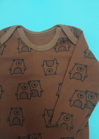 Uzun Kollu Kahverengi Bebek Body - Görsel 3