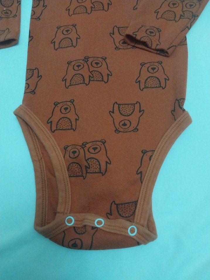 Uzun Kollu Kahverengi Bebek Body - Görsel 2