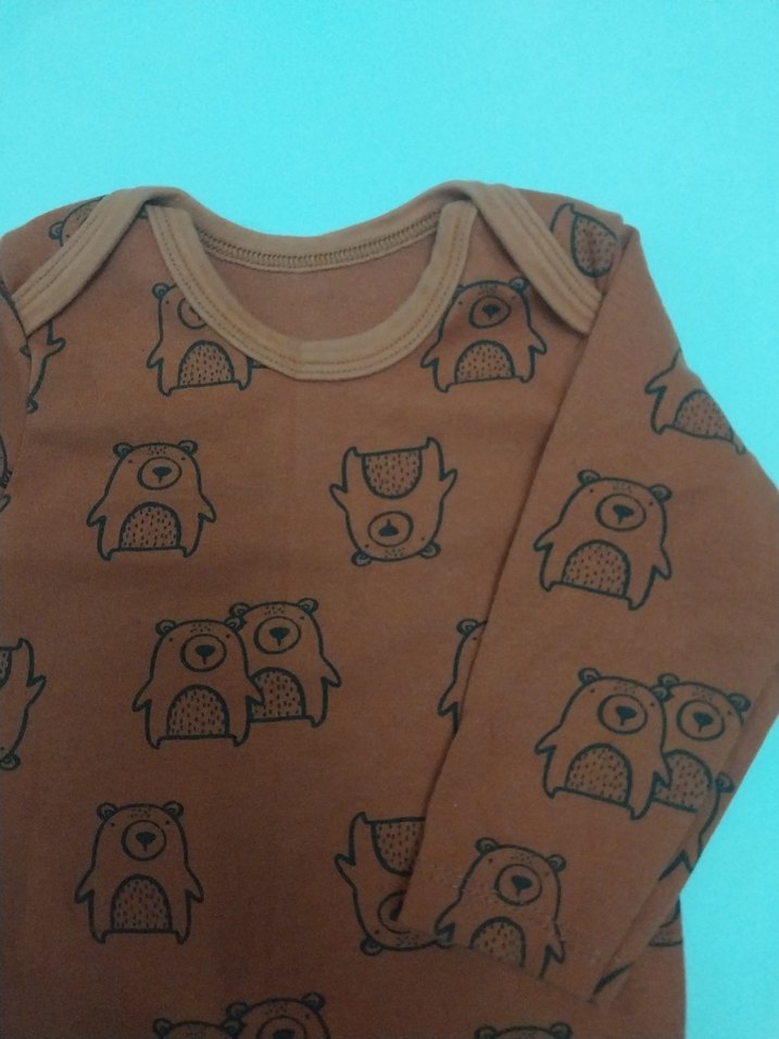 Uzun Kollu Kahverengi Bebek Body - Görsel 3