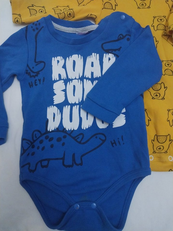 Renkli Baskılı Uzun Kollu Bebek Body - Görsel 2