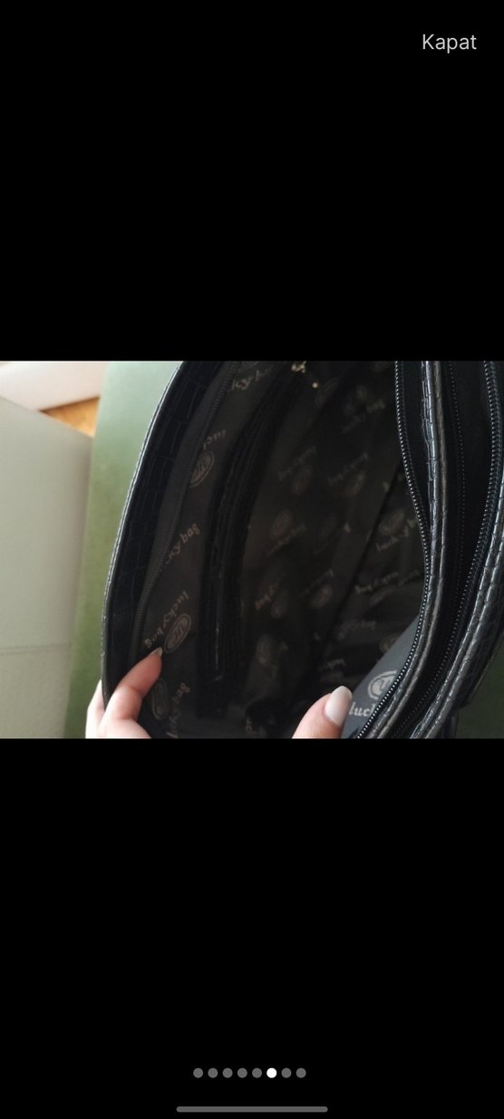 Klasik Siyah Deri  Desenli Kadın Çanta - Görsel 4