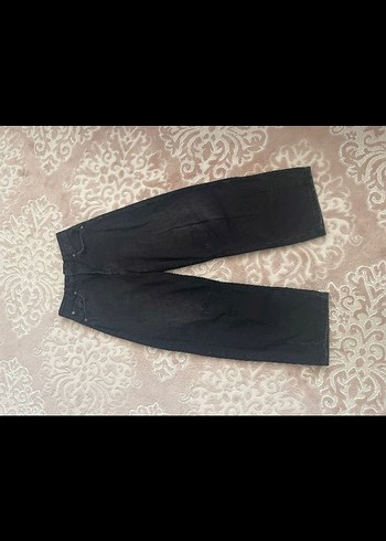 Siyah Oversize Orta Bel Kadın Jean - Görsel 2