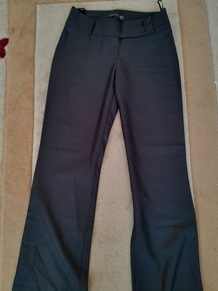 kumaş pantalon cift düğmeli düşük bel - Görsel 3