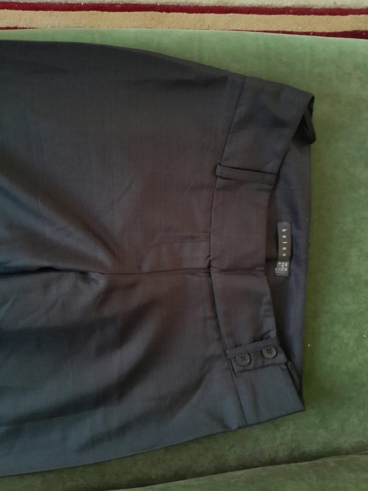 kumaş pantalon cift düğmeli düşük bel - Görsel 5