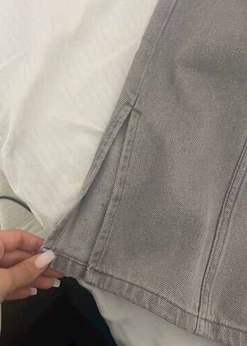 Gri Regular Fit Kadın Midi Denim Pantolon - Görsel 3