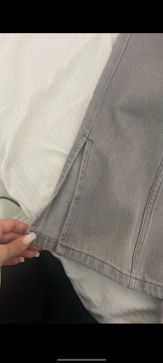 Gri Regular Fit Kadın Midi Denim Pantolon - Görsel 3