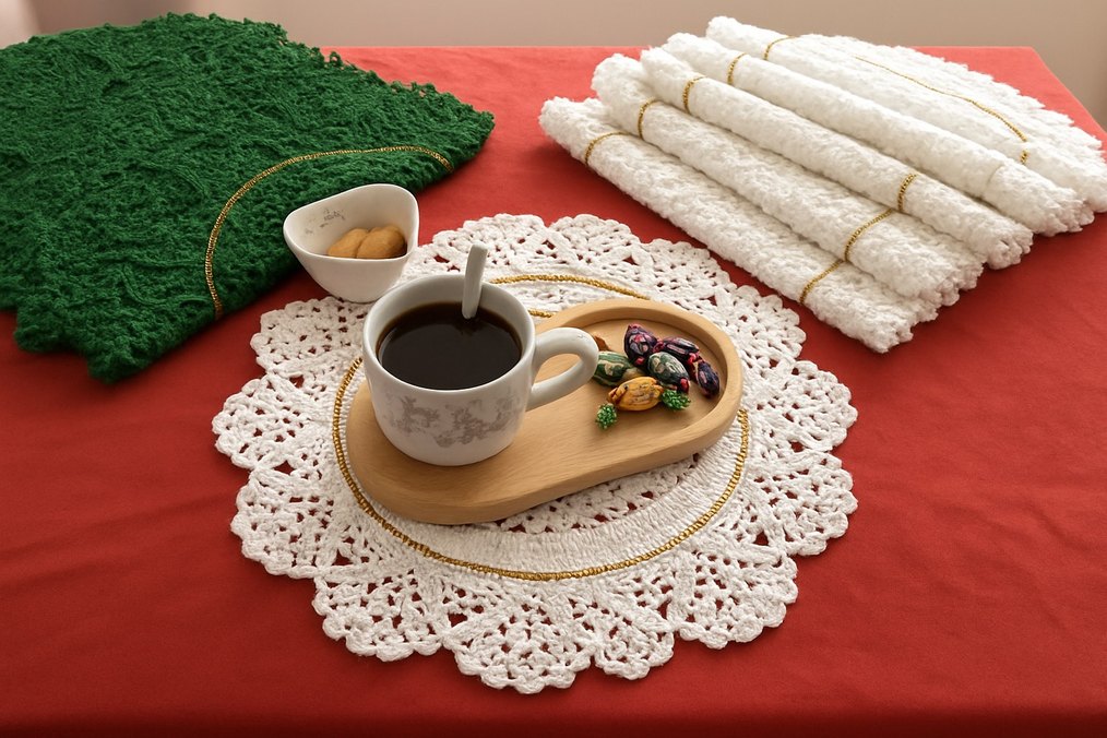 El İşi Örgü Yuvarlak Supla Amerikan Servis 6'lı - Görsel 2