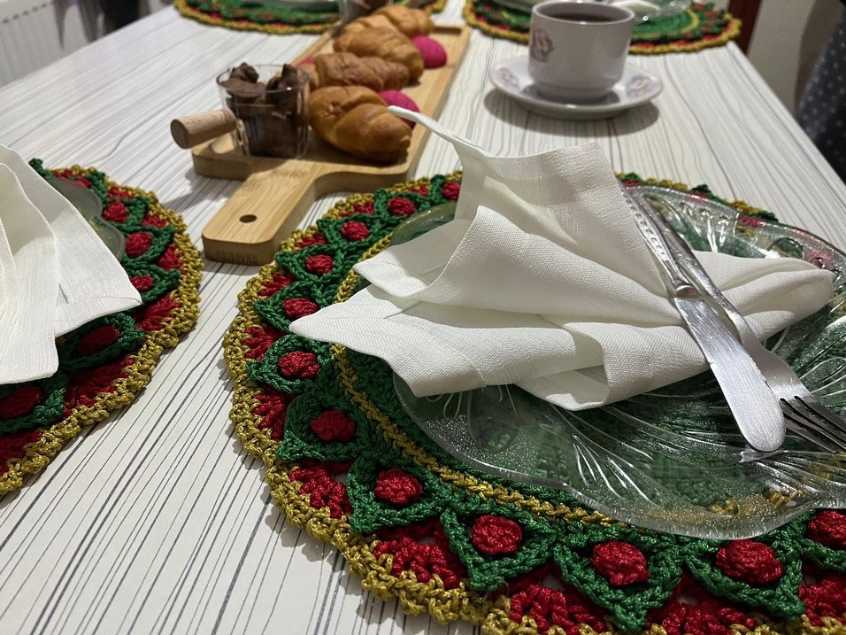 Yılbaşı özel konseptli El emeği Amerikan Supla 6adet - Görsel 2