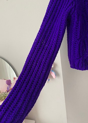 Mor Örgü Kadın Kazak - Görsel 2